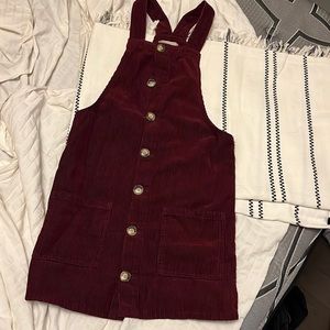 Corduroy romper in burgundy